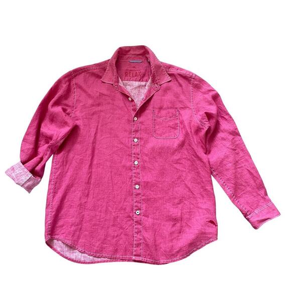 Tommy Bahama XXL Men’s Linen Shirt | Hot Pink, Relax Fit, 100% Linen NWOT $159 - Picture 2 of 8